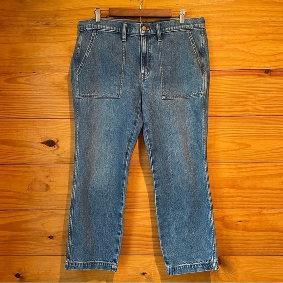 J. Crew Factory Utility Ankle Crop Mid Rise Patch Pocket Jeans 31 NWT - Picture 1 of 10